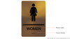 Women Restroom Gold Sign ,