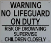 NO Lifeguard ON Duty sign