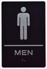 SIGNS MEN RESTROOM Sign Tactile