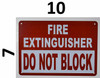 Compliance Sign- FIRE Extinguisher DO NOT Block