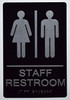 SIGNS STAFF Restroom Sign 6X9 ADA Tactile