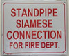 STANDPIPE SIAMESE CONNECTION FOR FIRE DEPARTMENT SIGN