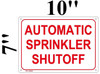 AUTOMATIC SPRINKLER SHUTOFF  Sign