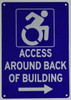 ACCESS AROUND BACK OF BUILDING SIGN
