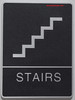 STAIRS Sign- BLACK- BRAILLE (PLASTIC ADA SIGNS 9X6)- The Leather Sheffield ADA line