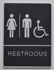 ACCESSIBLE Restrooms Sign- - BRAILLE  PLASTIC ADA SIGNS  Sign