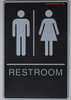 HPD Sign Restrooms Sign- - BRAILLE PLASTIC ADA
