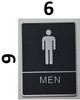 HPD Sign MEN Restroom Sign- - BRAILLE PLASTIC ADA