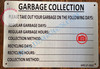 GARBAGE COLLECTION SIGN