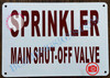 SPRINKLER MAIN SHUT-OFF VALVE SIGN