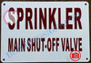 SPRINKLER MAIN SHUT-OFF VALVE SIGN