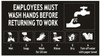 SIGNS EMPLOYEES MUST WASH HANDS