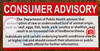 CONSUMER ADVISORY SIGN