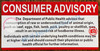 CONSUMER ADVISORY SIGN