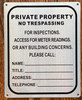 PRIVATE PROPERTY NO TRESPASSING SIGN