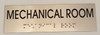SIGNS MECHANICAL ROOM Sign -Tactile