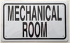 MECHANICAL ROOM SIGN - WHITE ALUMINUM