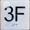 Signage Apartment Number 3F  with Braille and Raised Number