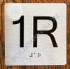 Apartment Number 1R Sign with Braille and Raised Number