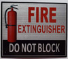 2 PCS-FIRE Extinguisher DO NOT Block Signage