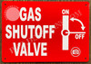 Signage Gas Shut-Off Valve  with Symbol