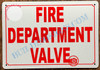 Signage FIRE Department Valve