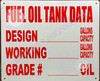 Fuel Oil Tank Data Signage (White,Aluminum 12X10)-REF202101