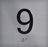 Apartment Number 9 Signage with Braille and Raised Number