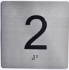 Apartment Number 2 Signage with Braille and Raised Number