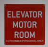 Signage Elevator Motor Room