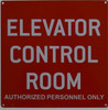 Elevator Control Room Sign