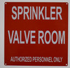 Sprinkler Valve Room Signage