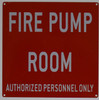 FIRE Pump Room Signage