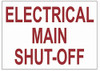 Electrical Main Shut-Off Label Singange