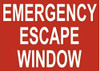 Emergency Escape Window Label Decal Sticker