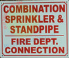 Combination Sprinkler and Standpipe FIRE Department Connection Signage