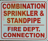 Signage Combination Sprinkler and Standpipe FIRE Department Connection