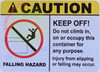 Hpd Container : Caution Keep Off! DO NOT Climb ON ON OR Occupancy This Container for Any Purpose Sticker