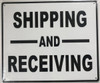 SIGNS SHIPPING AND RECEIVING SIGN- WHITE BACKGROUND