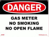 DANGER Gas Meter No Smoking No