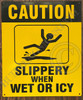 Caution: Slippery When Wet OR ICY