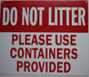 SIGNS DO NOT LITTER PLEASE