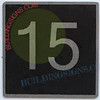 ELEVATOR FLOOR NUMBER 15 SIGN- ELEVATOR JAMB PLATE FLOOR 15 SIGNAGE