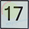 SIGN Elevator Floor Number 17 Sign- Elevator JAMB Plate Floor 17