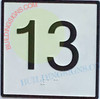SIGN Elevator Floor Number 13 Sign- Elevator JAMB Plate Floor 13