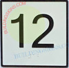 Elevator Floor Number 12 Sign- Elevator JAMB Plate Floor 12 Sign