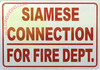 Siamese Connection for FIRE Department Sign