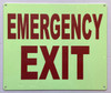 Photoluminescent EMERGENCY EXIT SIGN/GLOW IN THE DARK emergency EXIT SOUND SIGN