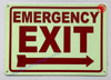 Photoluminescent EMERGENCY EXIT WITH RIGHT ARROW Signage