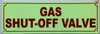 Photoluminescent GAS SHUT-OFF VALVE SIGN